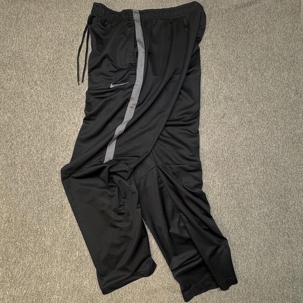 Nike Track Pants Men L Black Gray 31" Epic Knit Training 940241 Lightweight